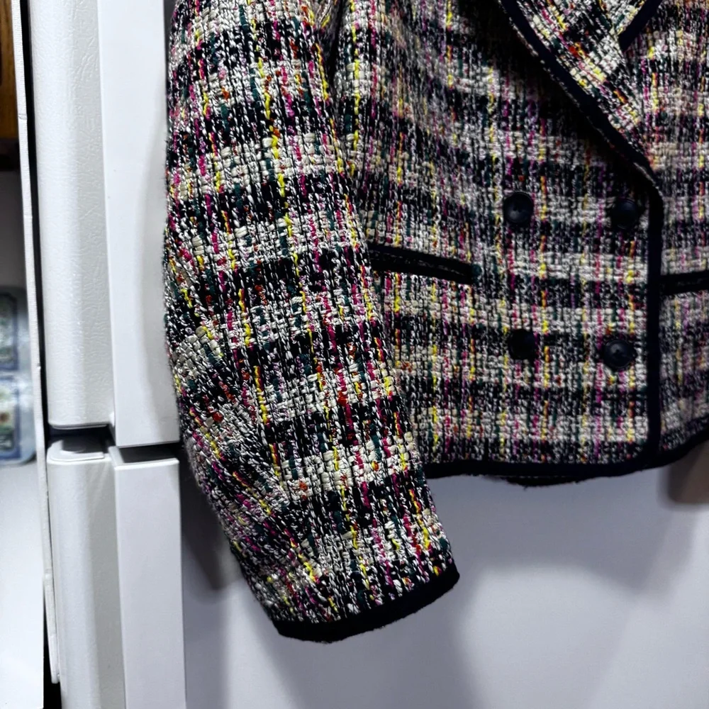 Talbots Cafe Tweed Jacket Blazer Multicolor size 12 - Picture 7 of 14